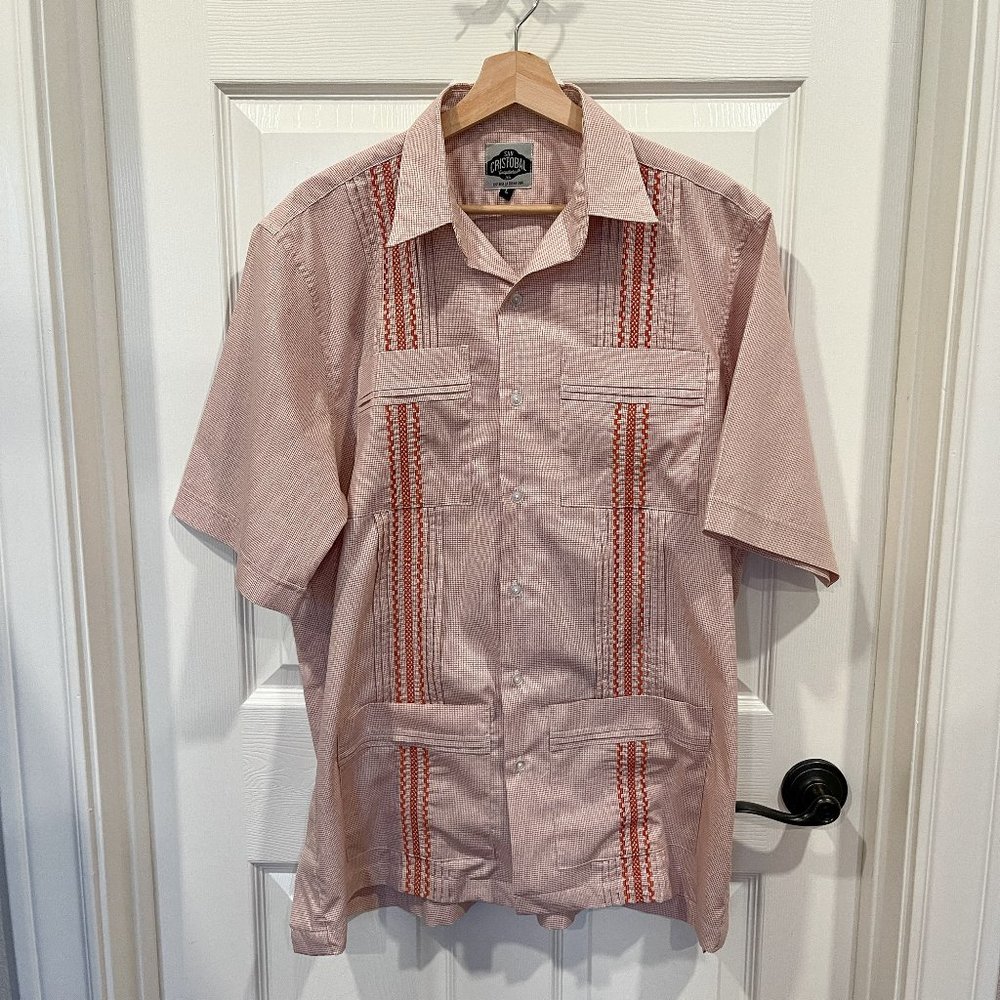 San Cristobal Classic Guayabera, Burnt Orange, L